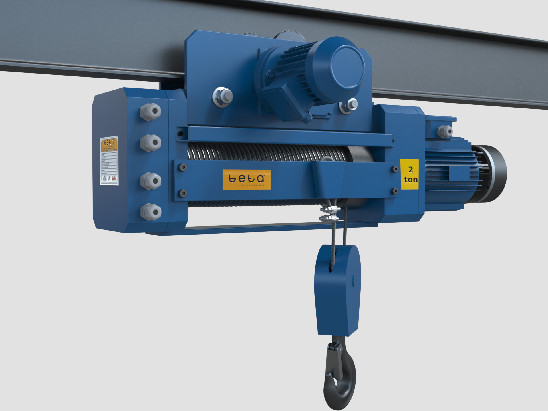 elektrikli vinç 2 ton